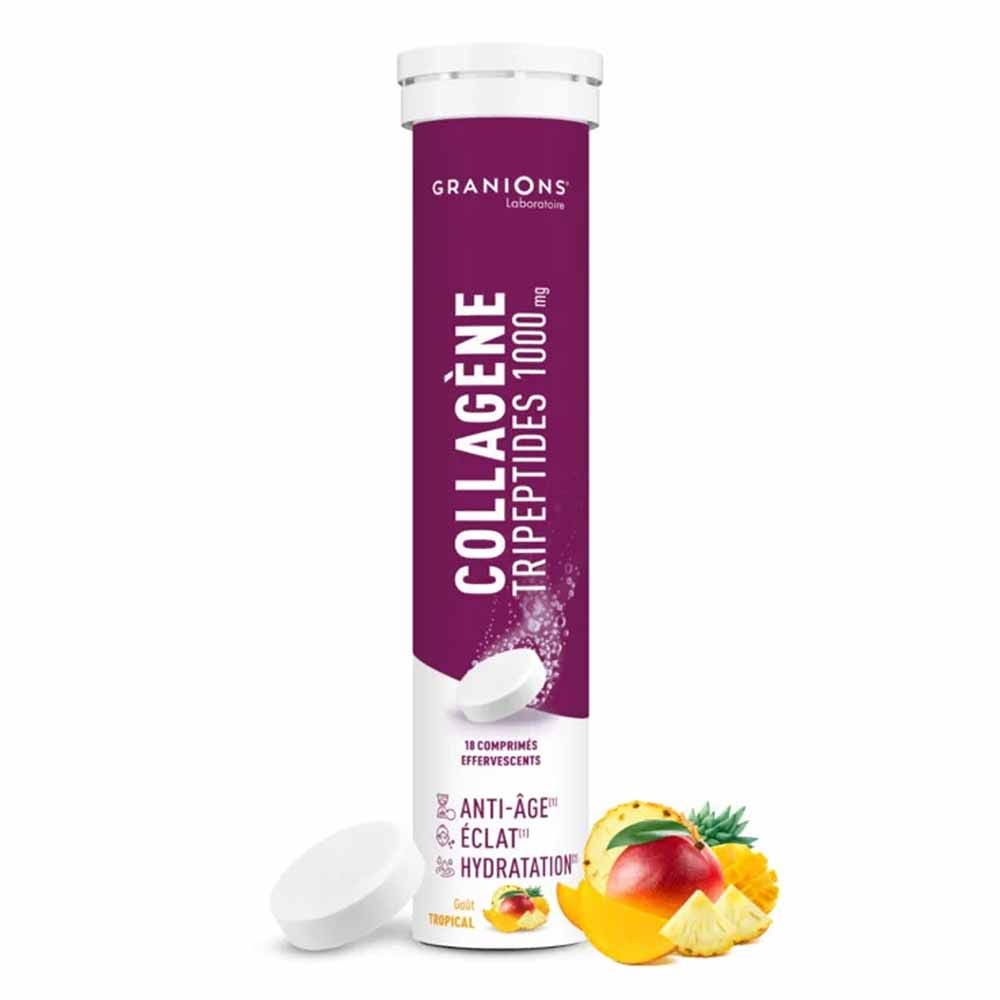 Granions Collagene Tripeptides 1000mg Goût Tropical 18 comprimés effervescents