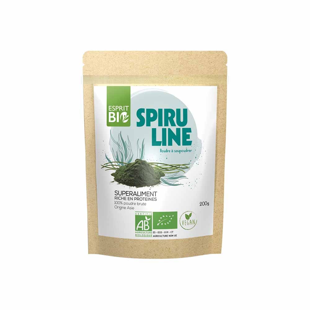 Esprit Bio Spiruline En Poudre Bio À Saupoudrer 200g