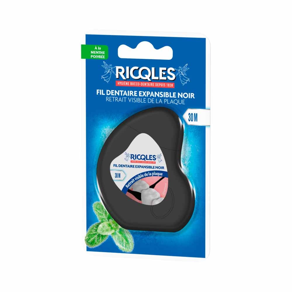 Ricqles Fil Dentaire Expansible 30m à La Menthe Poivrée