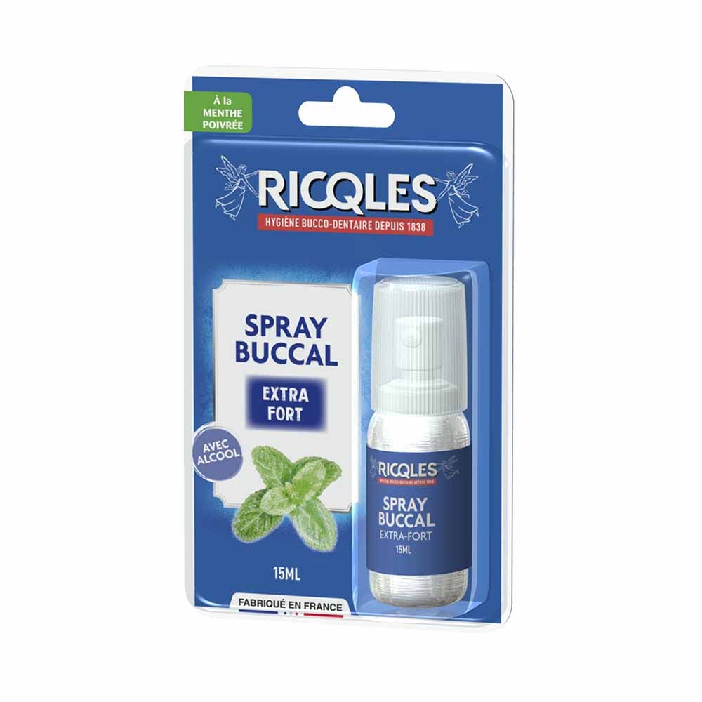 Ricqles Spray Buccal Menthe Poivrée Avec Alcool 15ml