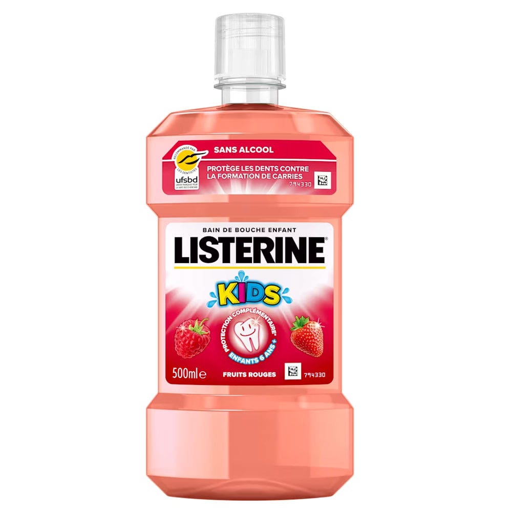 Listerine Bain de Bouche KIDS Fruit Rouges Sans Alcool 500ml