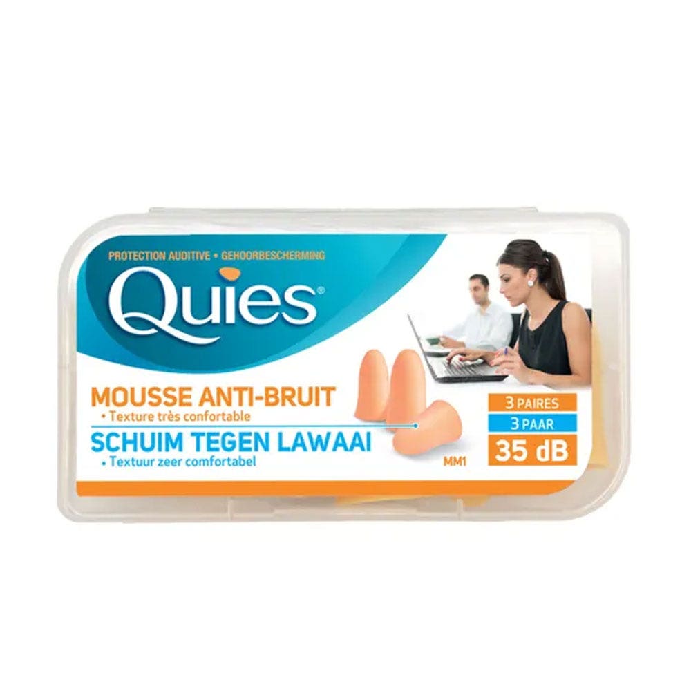 Quies Protection Auditive Mousse Confort Couleur Orange x3 paires
