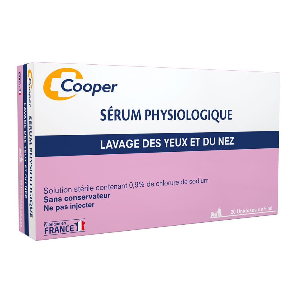 Cooper Sérum physiologique Lavage des yeux et du nez 20x5ml