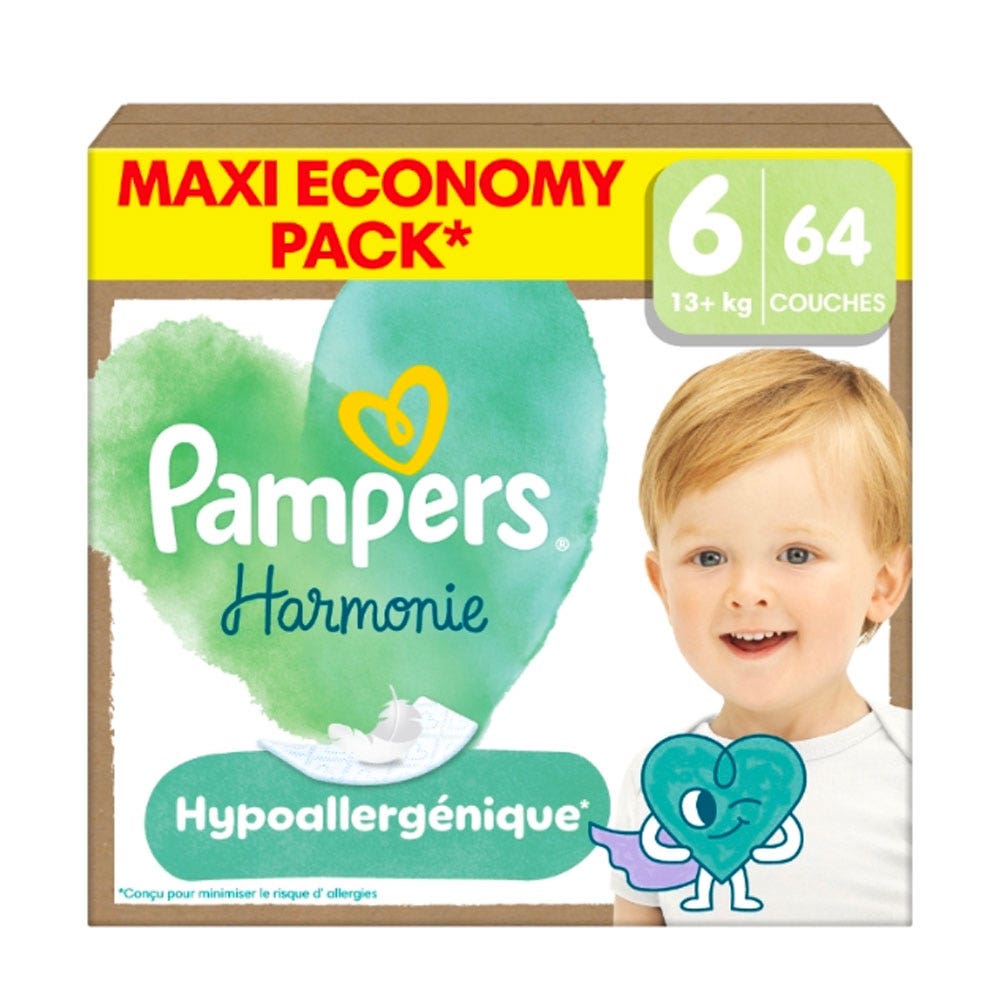 Pampers Harmonie Couches Taille 6 13kg et plus x64
