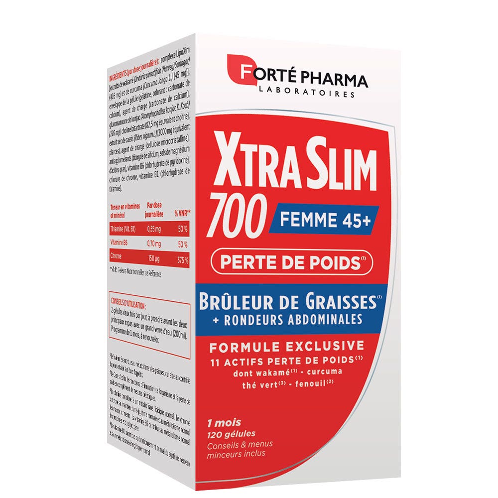 Forté Pharma XtraSlim Brûle Graisses Femme 45 ans et plus Rondeurs Abdominales 120 gélules