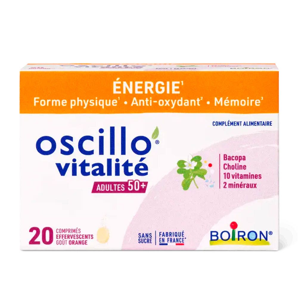 Boiron Oscillo’ Vitalité adultes 50+ 20 comprimés effervescents