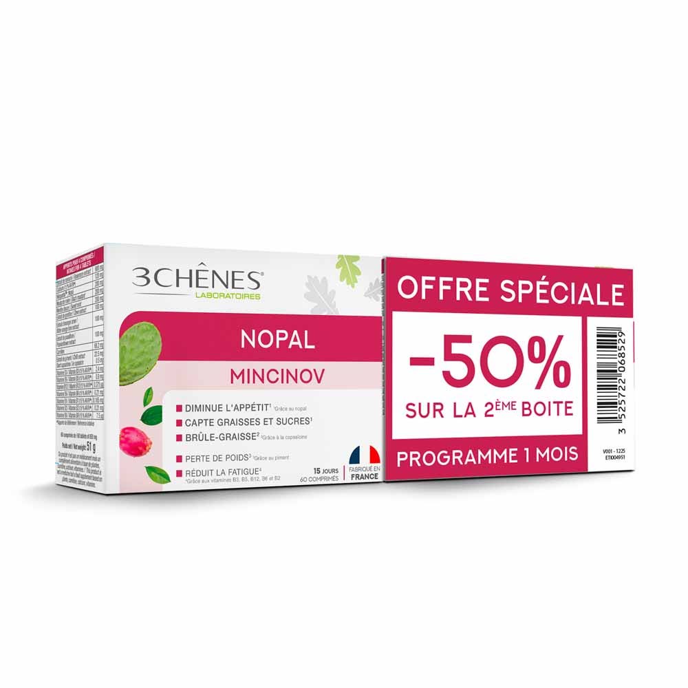 3 Chênes Mincinov Nopal 2x60 comprimés