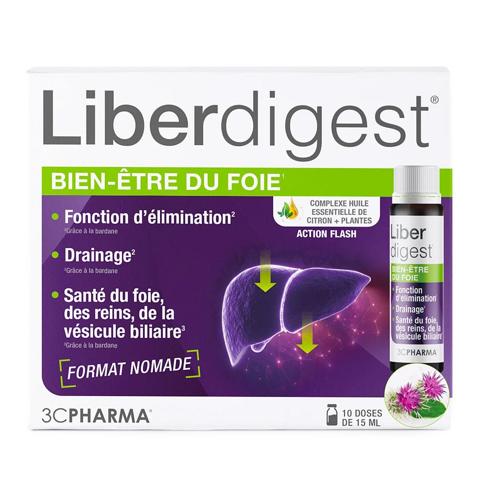 3C Pharma Liberdigest Bien-être du foie 10 monodoses de 15ml