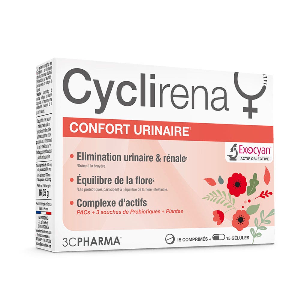 3C Pharma Cyclirena Confort Urinaire 15 comprimés + 15 gélules
