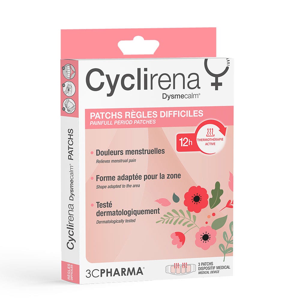3C Pharma Cyclirena Patchs Règles Difficiles x3