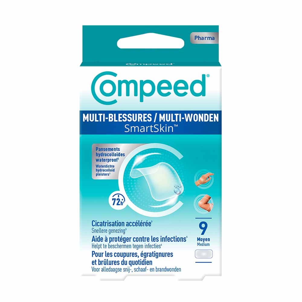 Compeed Pansements Multi-Blessures Smartskin Format Moyen x9