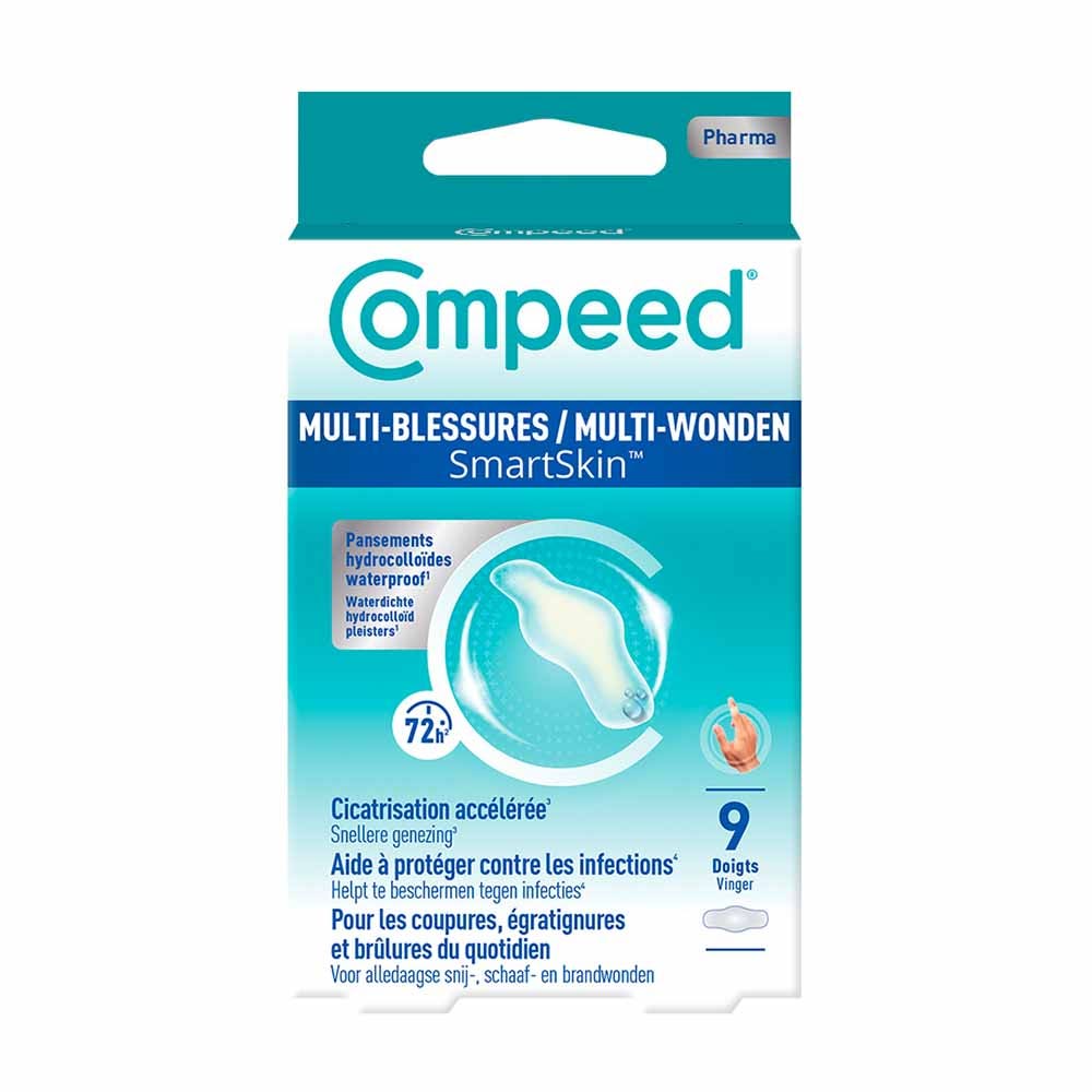 Compeed Pansements Multi-Blessures Smartskin Spécial Doigt x9