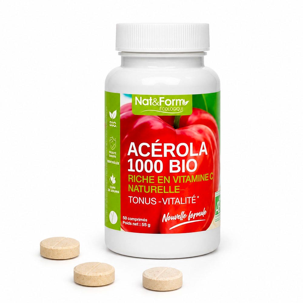 Nat&Form Acerola 1000 Bio 30 Comprimés