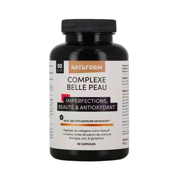 Nat&Form Collagène Marin Beauté de La Peau Gluthation 90 Capsules