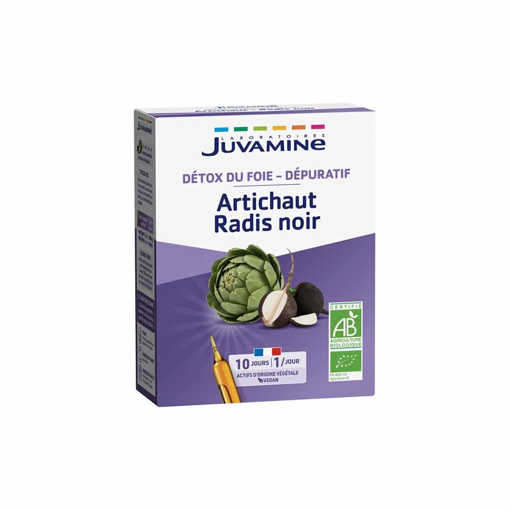 Juvamine Radis Noir Artichaut Depuratif Et Detoxifiant Bio 10 Ampoules