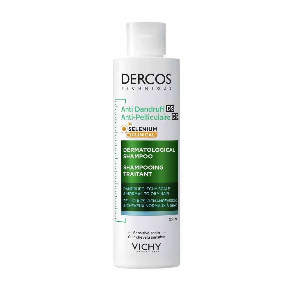 Vichy Dercos Shampoing Traitant Pellicules & Démangeaisons Cheveux normaux à gras 200ml