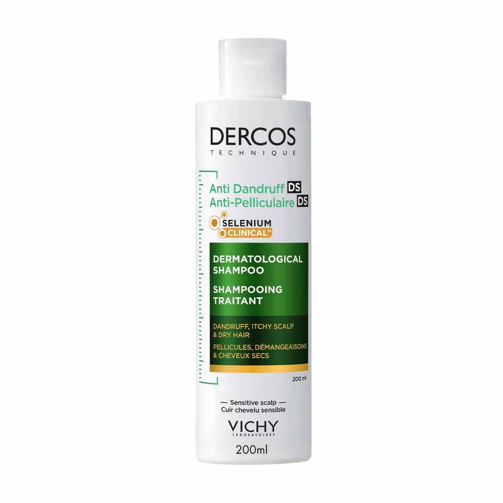 Vichy Dercos Shampooing Anti-pelliculaire Traitant Pellicules et Démangeaisons Cheveux secs 200ml