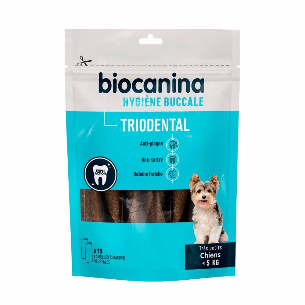 Lamelles à mâcher x15 Triodental très Petits Chiens moins de 5kg Biocanina