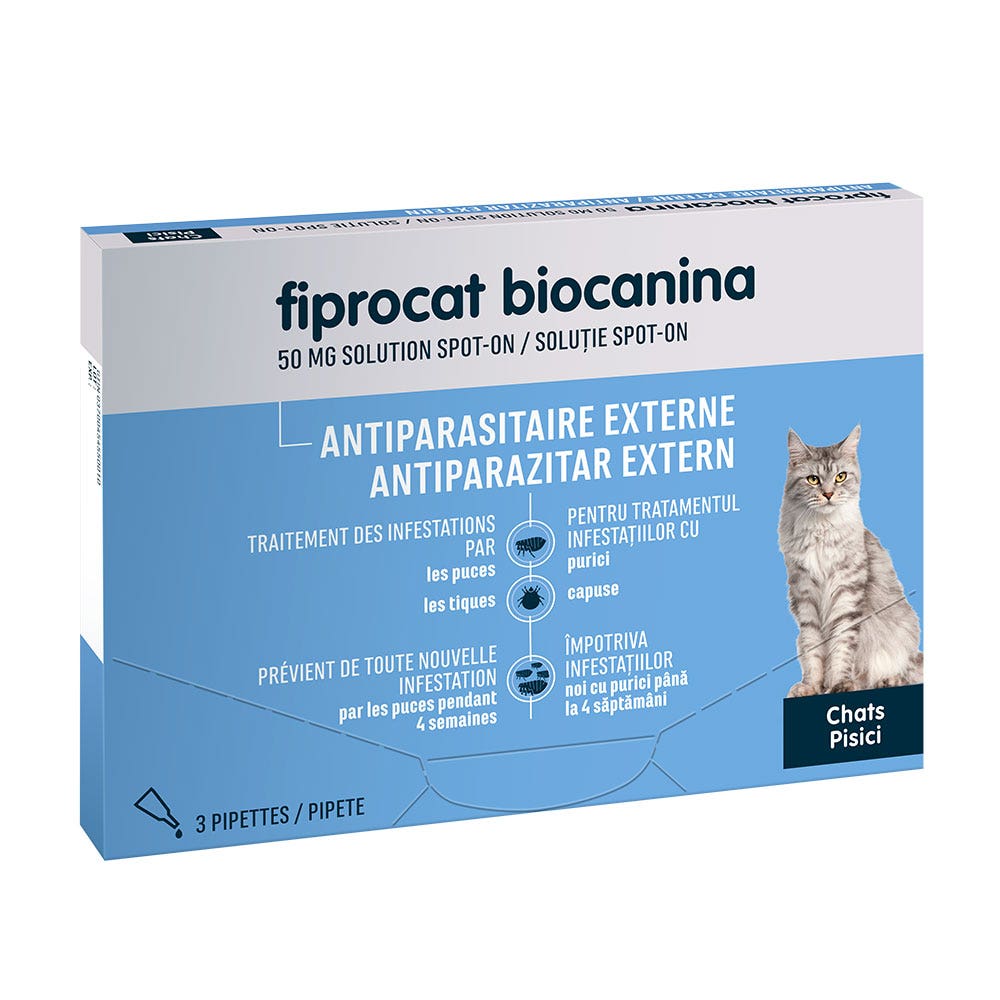 Biocanina Antiparasitaire externe FIPROCAT 50MG 3 pipettes