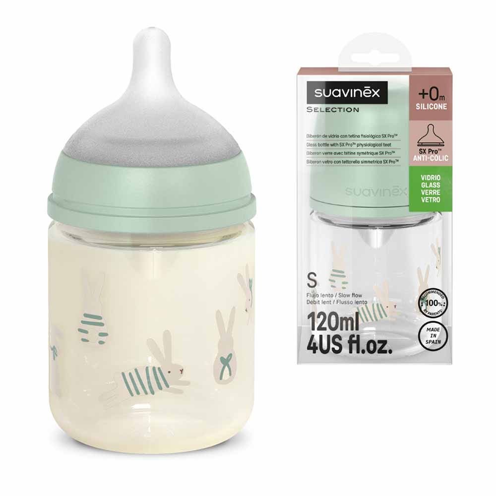 Suavinex SxPro Biberon Verre Debit Lent 120ml