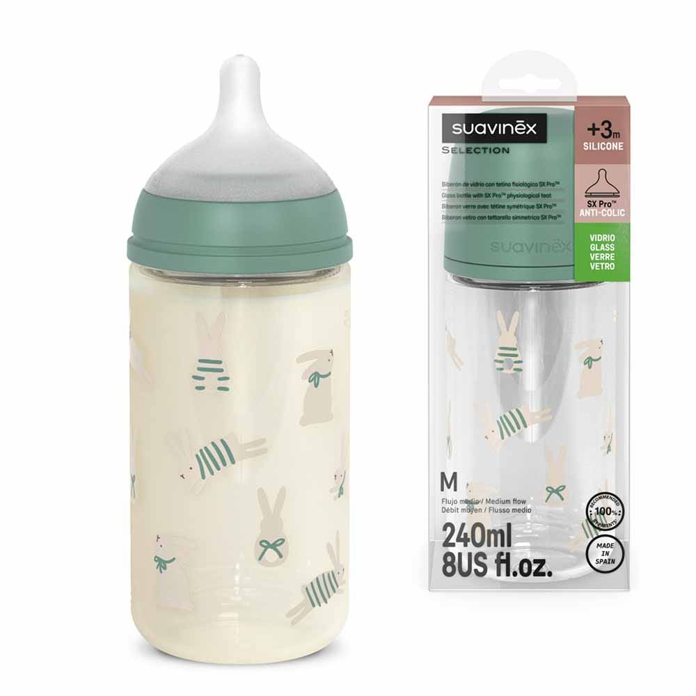 Suavinex SxPro Biberon En Verre 3 Mois et Plus 240ml