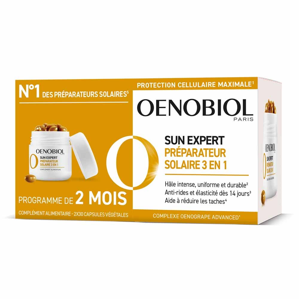 Oenobiol Sun Expert Préparateur Solaire 3en1 Triple action 2x30 capsules
