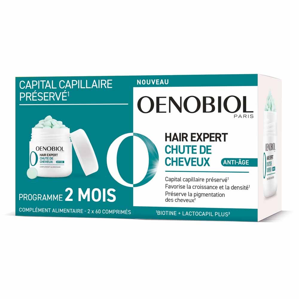 Oenobiol Hair Expert Chute de cheveux Anti-Âge 2x60 comprimés