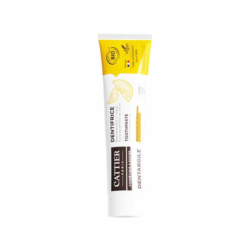 Cattier Dentifrice Dentargile A L'huile Essentielle De Citron Bio 75ml