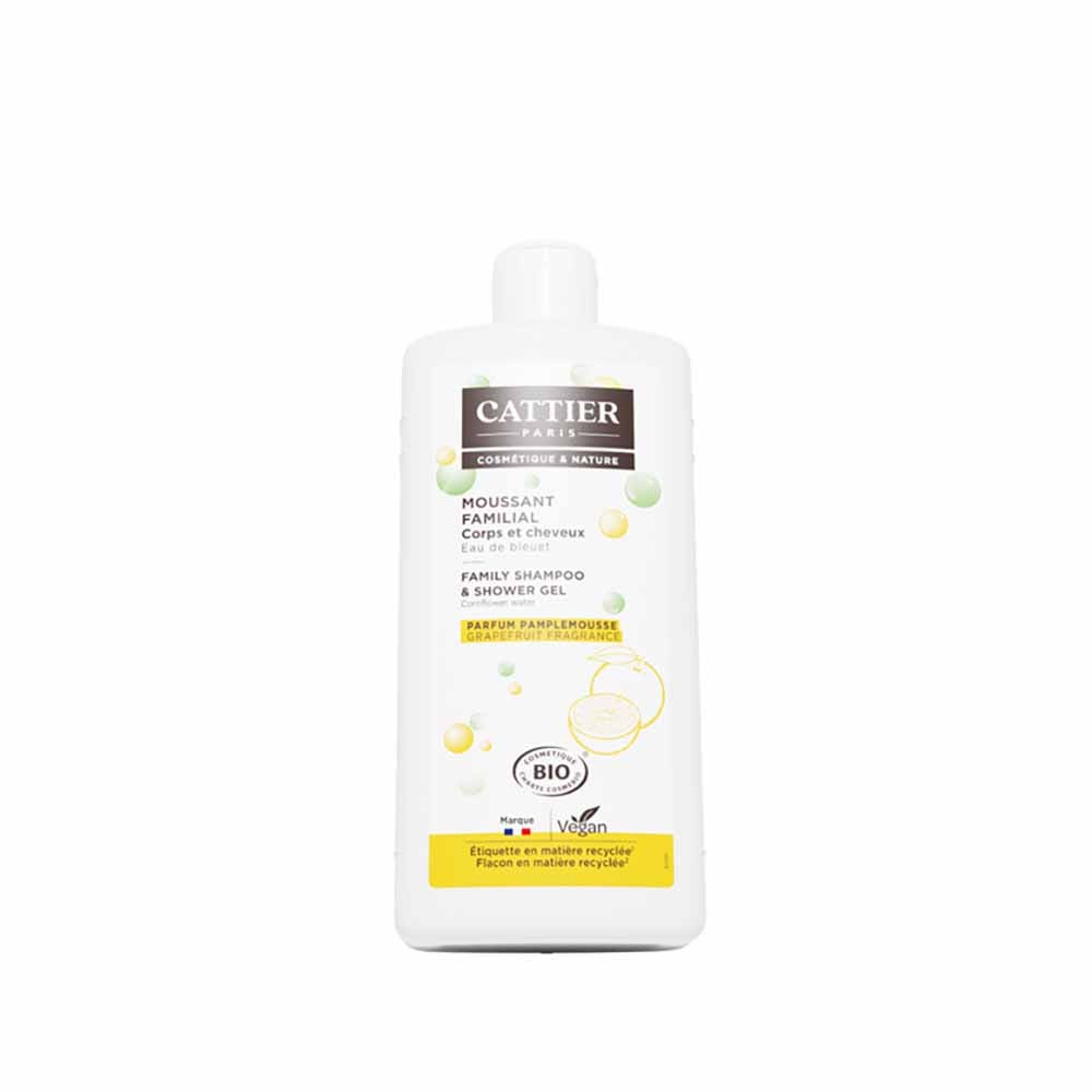 Cattier Gel Douche Moussant Familial Corps Et Cheveux Bio 500ml