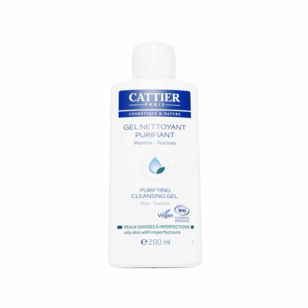Cattier Gel Nettoyant Purifiant Menthe Tea Tree Peaux Grasses A Imperfections Bio 200ml