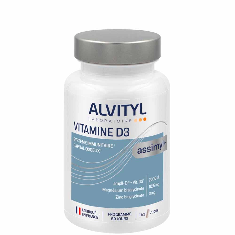 Alvityl Assimyl+ Vitamine D3 Système immunitaire capital osseux 60 gélules