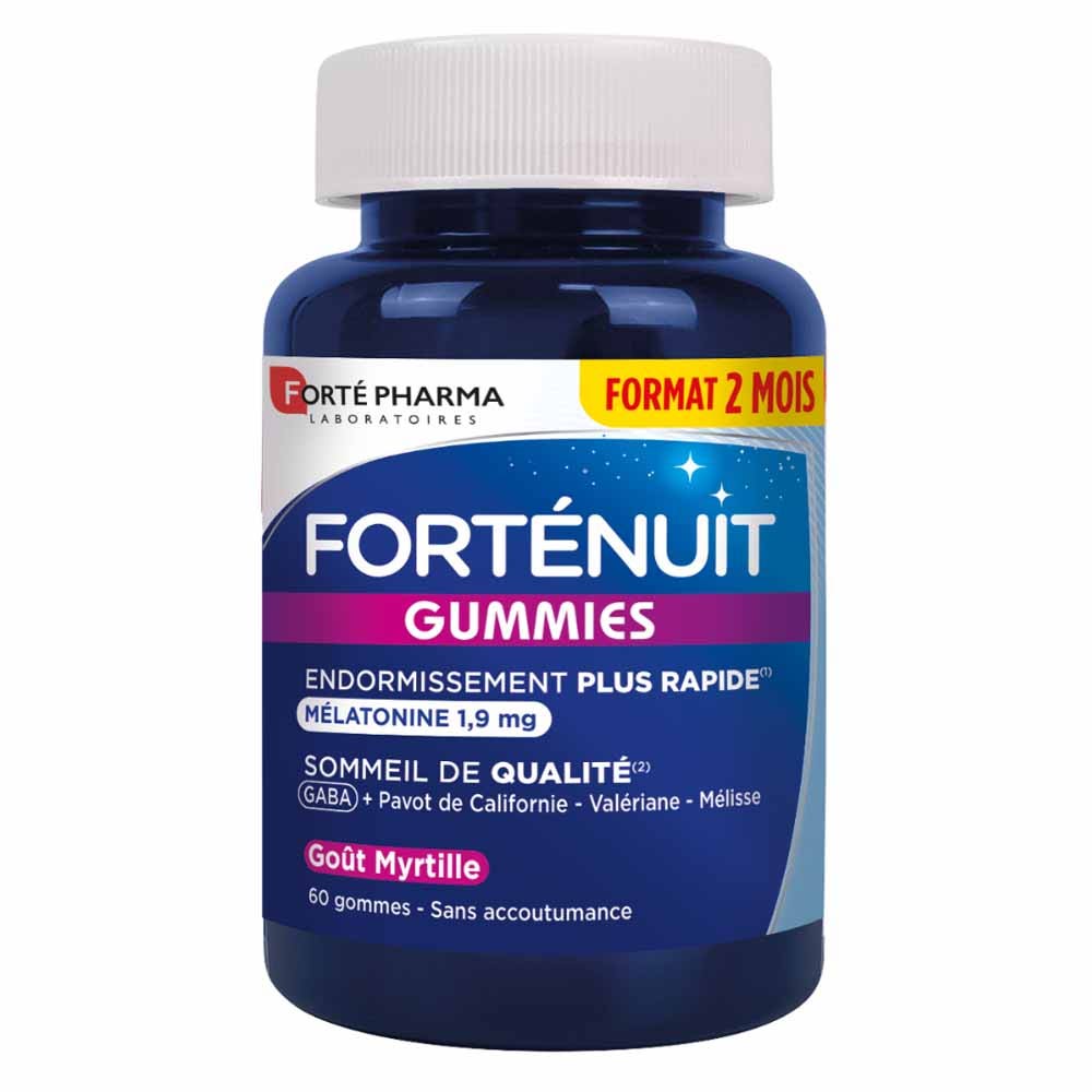 Forté Pharma Forté Nuit Gummies Sommeil Mélatonine et Plantes 60 gommes à mâcher