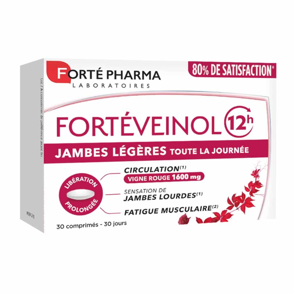 Forté Pharma Forté Veinol Vigne rouge Circulation et Jambes Lourdes 30 comprimés à Libération prolongée