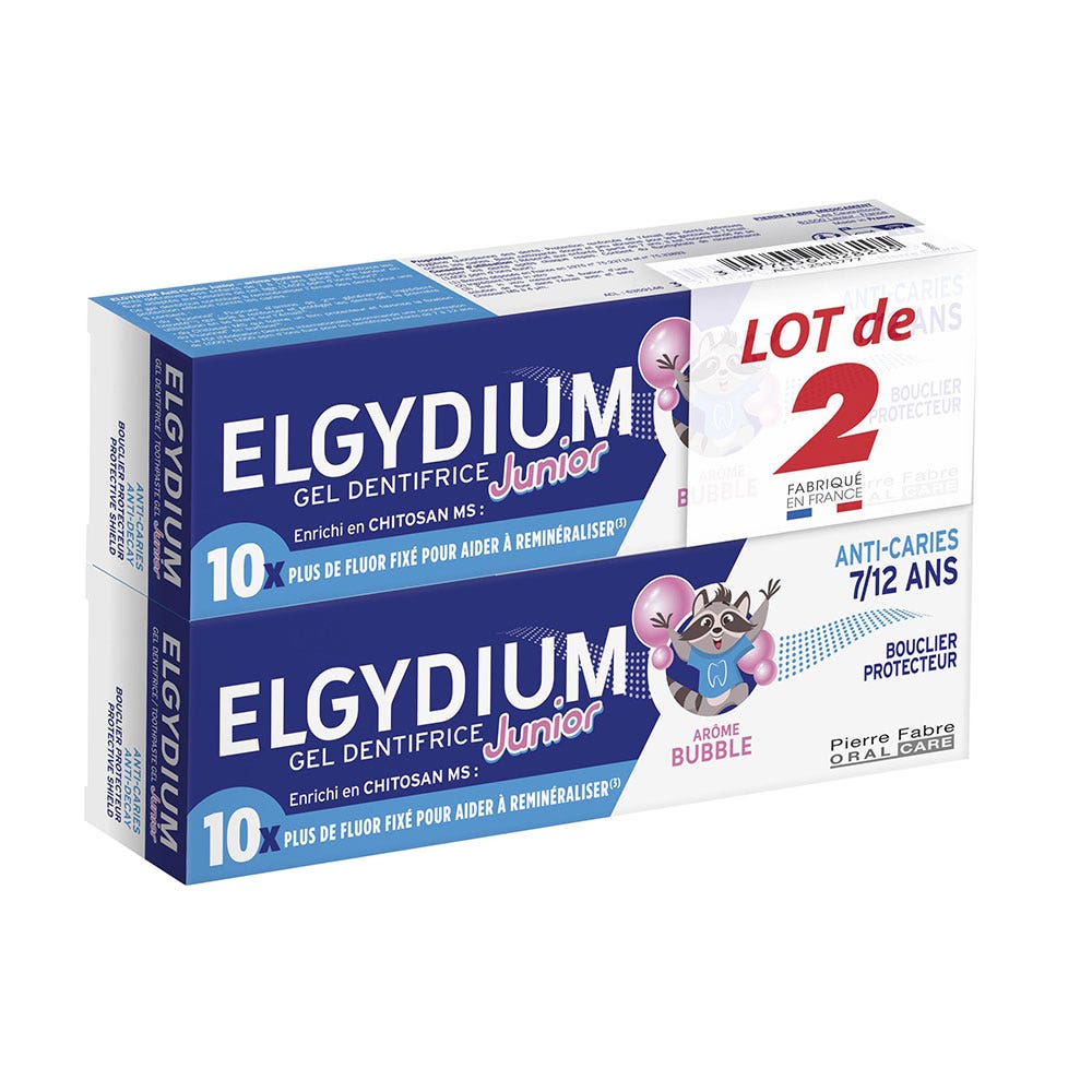 ELGYDIUM JUNIOR DENTIFRICE AU FLUORINOL GOUT BUBBLE 7-12 ANS 50ML