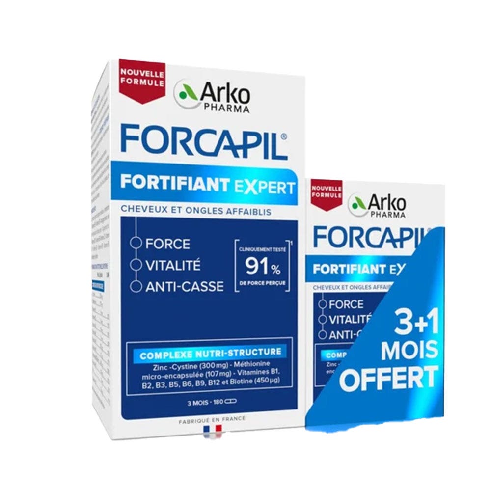 Arkopharma Forcapil Fortifiant Expert Force Vitalité Anti-Casse Cheveux et Ongles Affaiblis 180 + 60 gélules