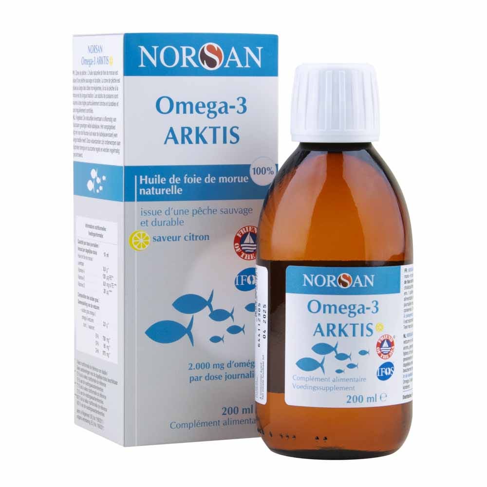 NORSAN Oméga 3 Arktis Huile de foie de morue Citron 200ml