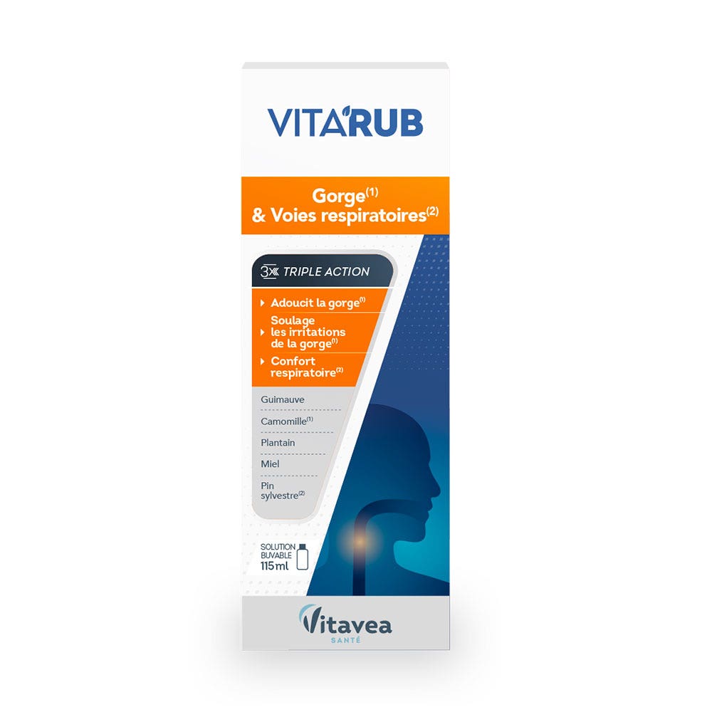 Vitavea Santé Vita'Rub Solution Buvable Gorge et Voies Respiratoires 115ml