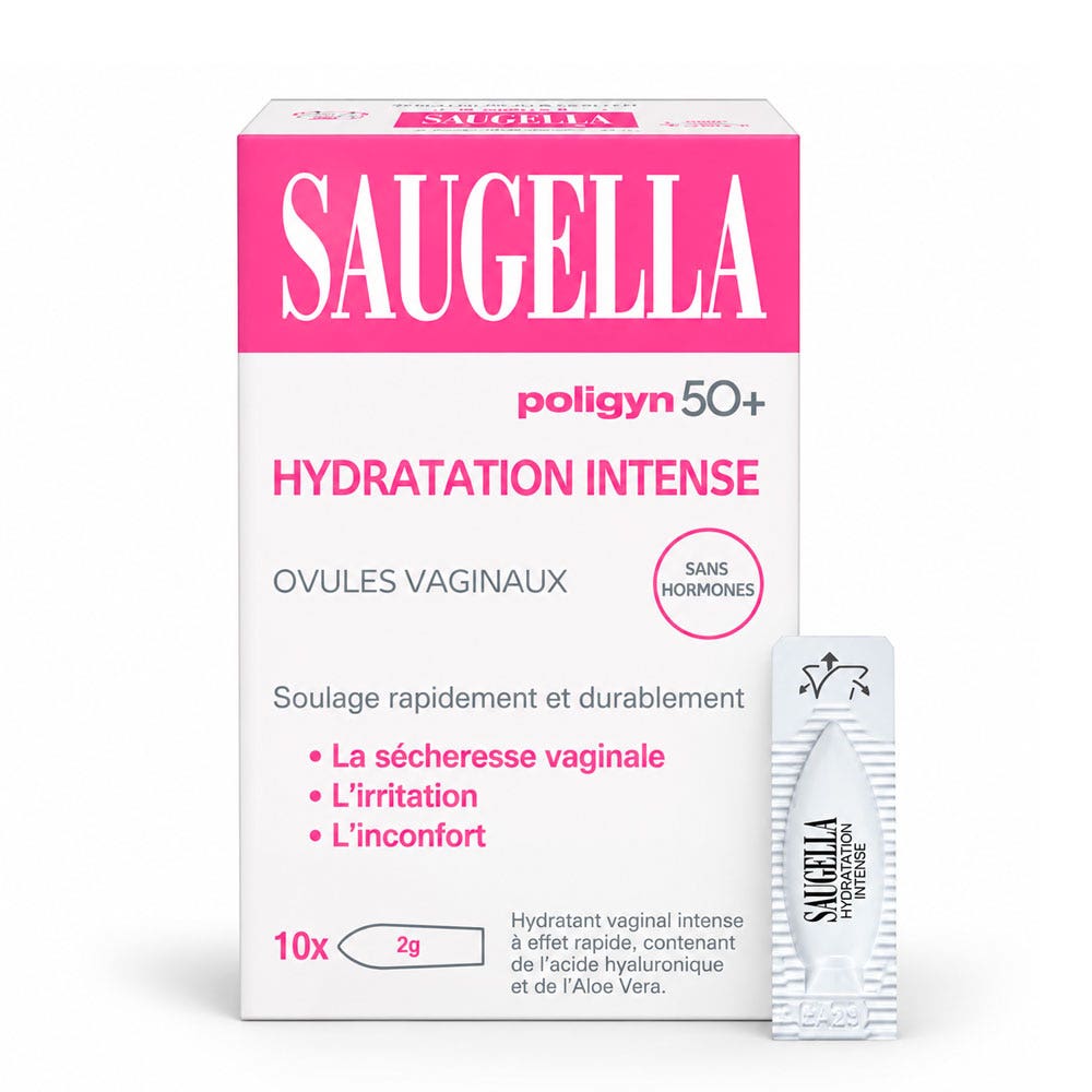 Saugella Poligyn 50+ Ovules Vaginaux Hydratation Intense x10