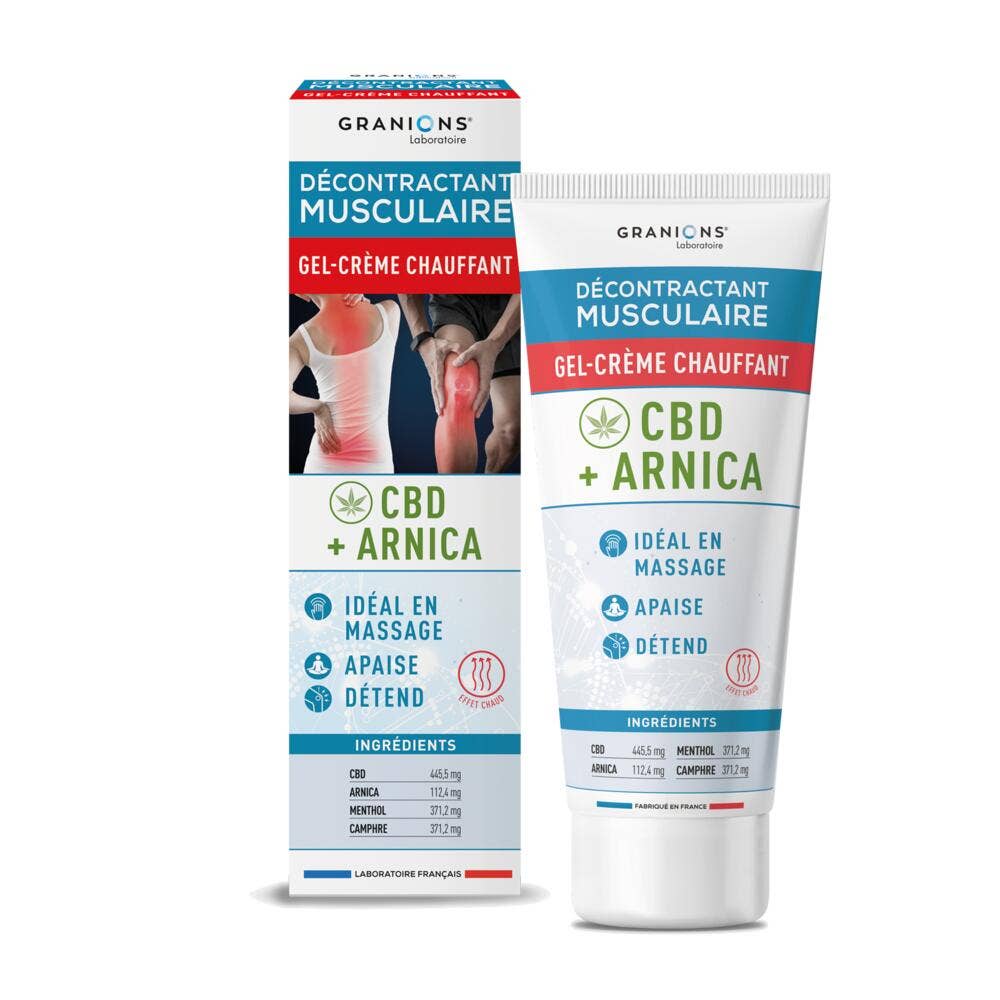 Granions Décontractant Musculaire Gel-Crème Chauffant CBD + ARNICA 75ml