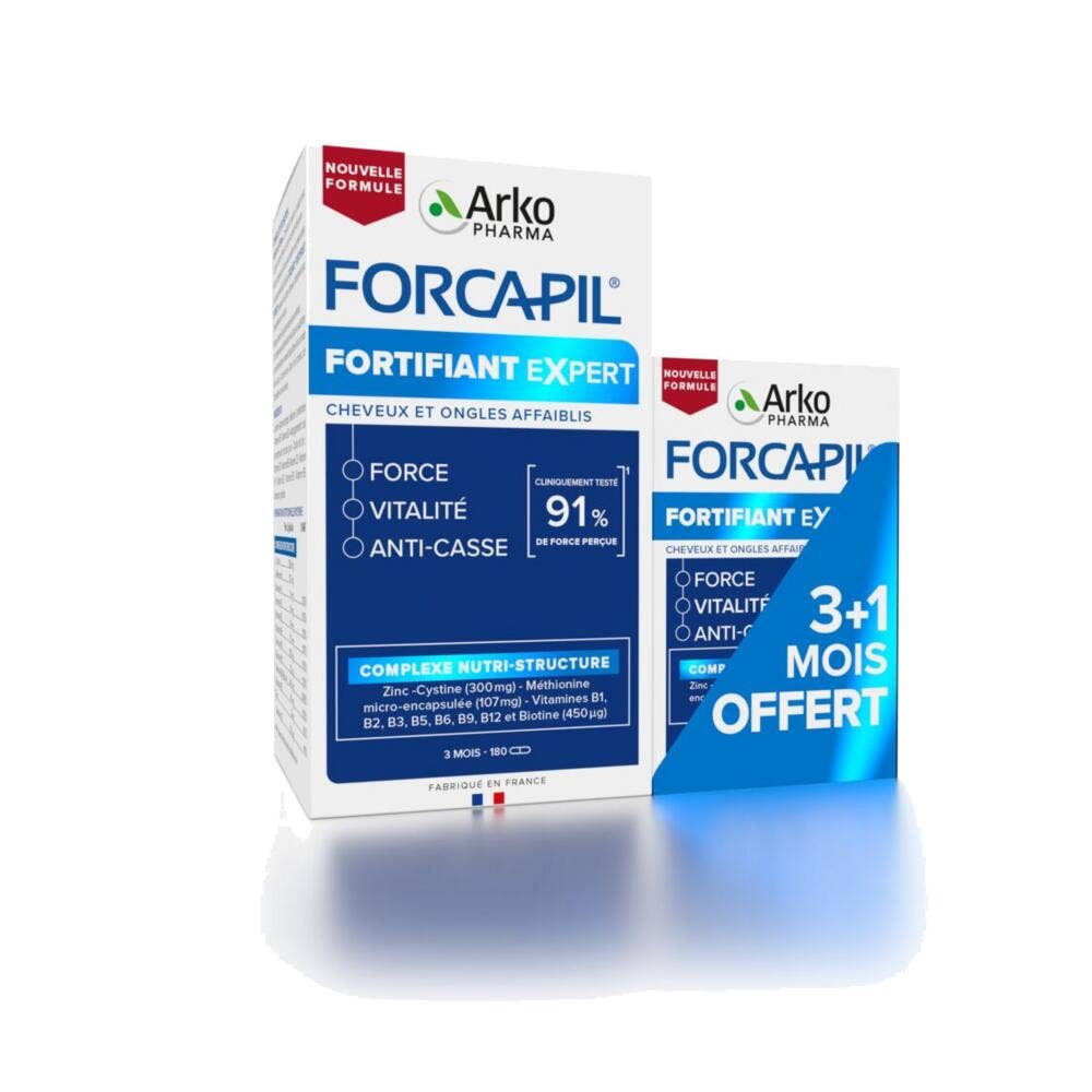 Arkopharma Forcapil Fortifiant Expert Force Vitalité Anti-Casse Cheveux et Ongles Affaiblis 180 + 60 gélules