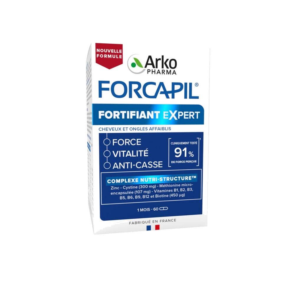 Arkopharma Forcapil Fortifiant Vitalité, Brillance Cheveux et Ongles Affaiblis 60 gélules