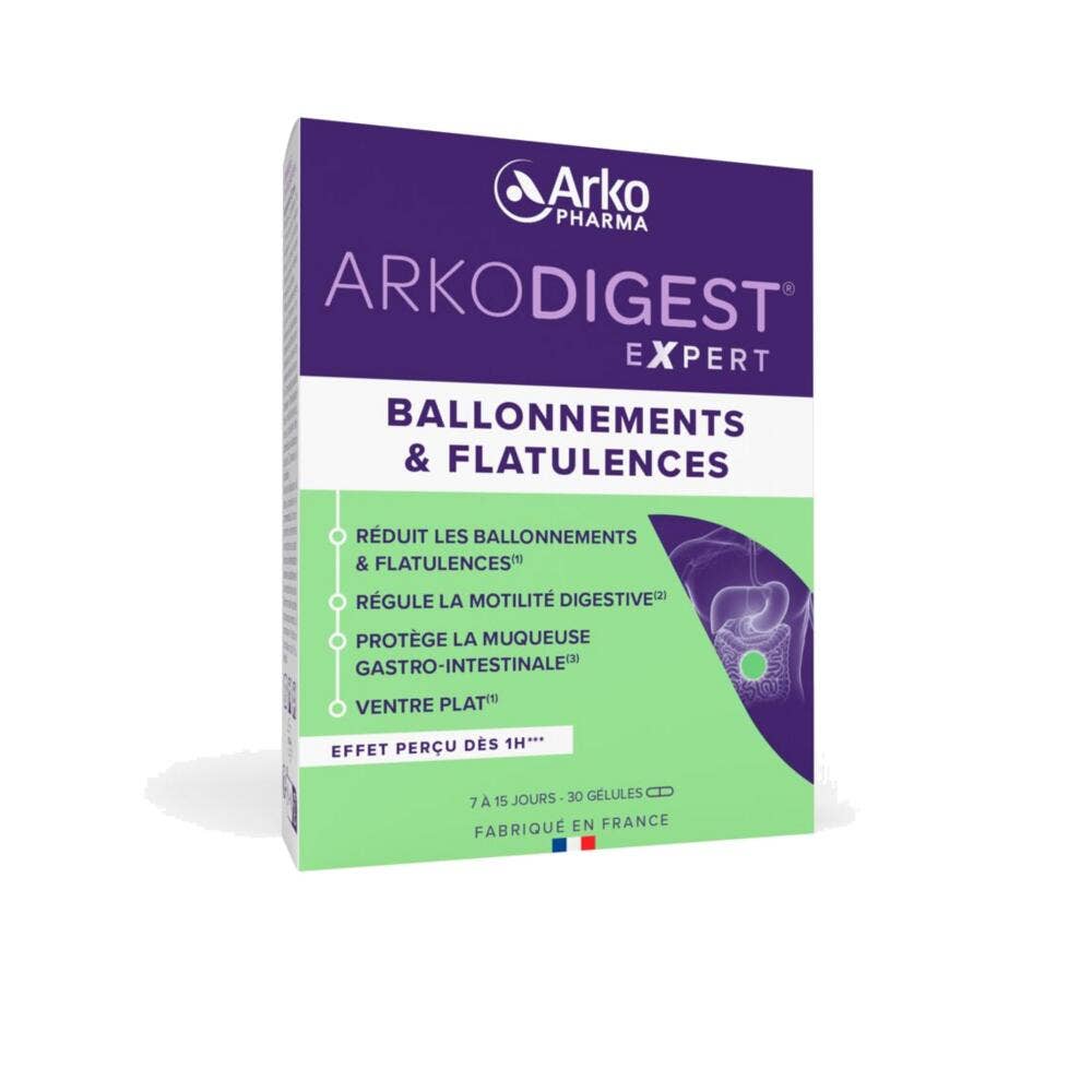 Arkopharma Arkodigest Expert Ballonnements & Flatulences 30 gélules