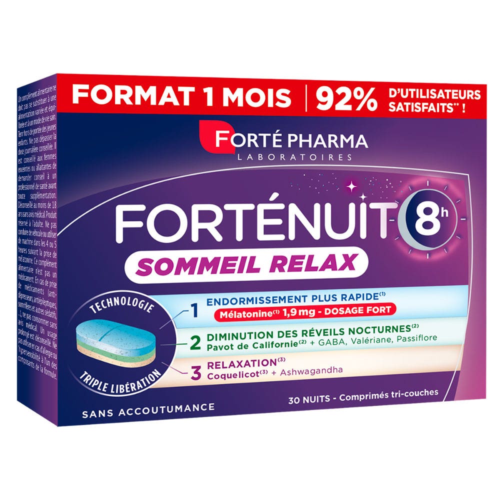 Forté Pharma Forté Nuit 8h Sommeil Relax 30 comprimés
