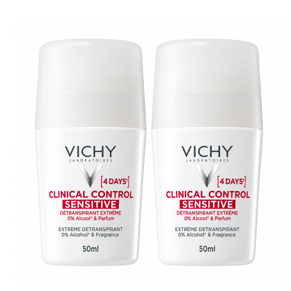 Vichy Clinical Control Détranspirant extrême Bille Sensitive Peaux Sensibles 2x50ml