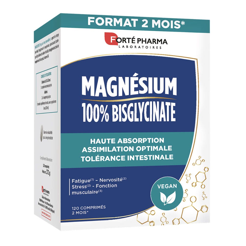 Forté Pharma Magnésium 100% Bisglycinate haute absorption 120 comprimés