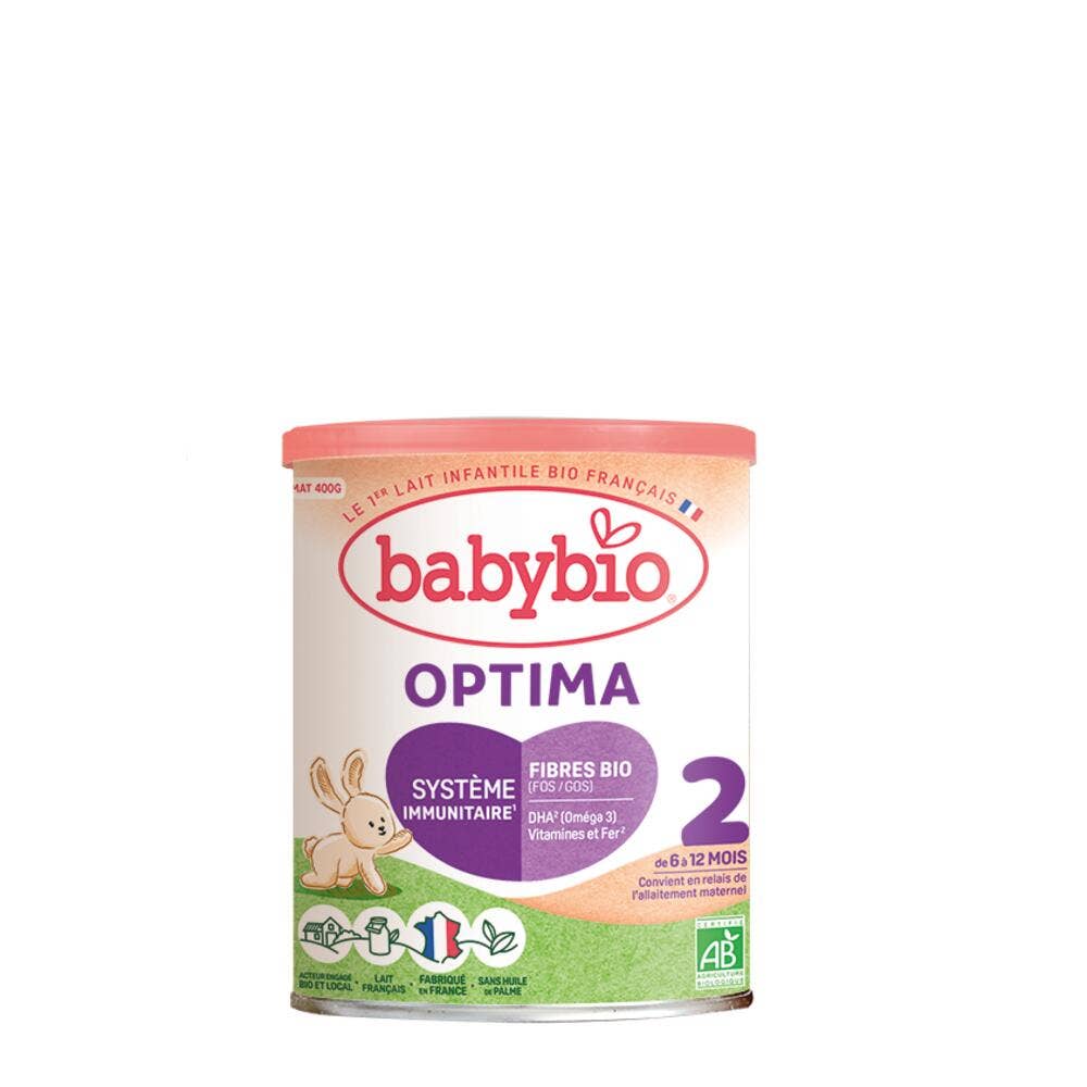 Babybio Laits Infantiles Optima 2 En poudre Formule Avec Fibres De 6 À 12 Mois 400g