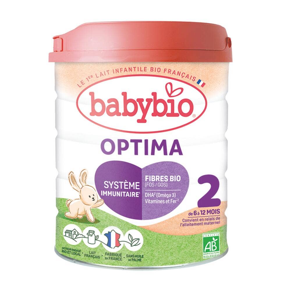 Babybio Laits Infantiles Optima 2 en Poudre Bio Dès 6 mois 800g