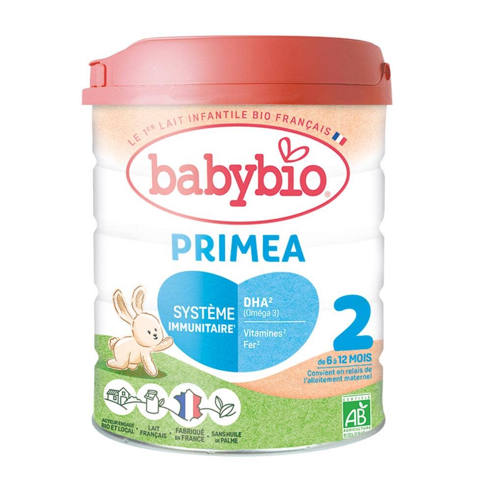 Babybio Laits Infantiles Primea 2 En Poudre Bio Des 6 Mois 800g