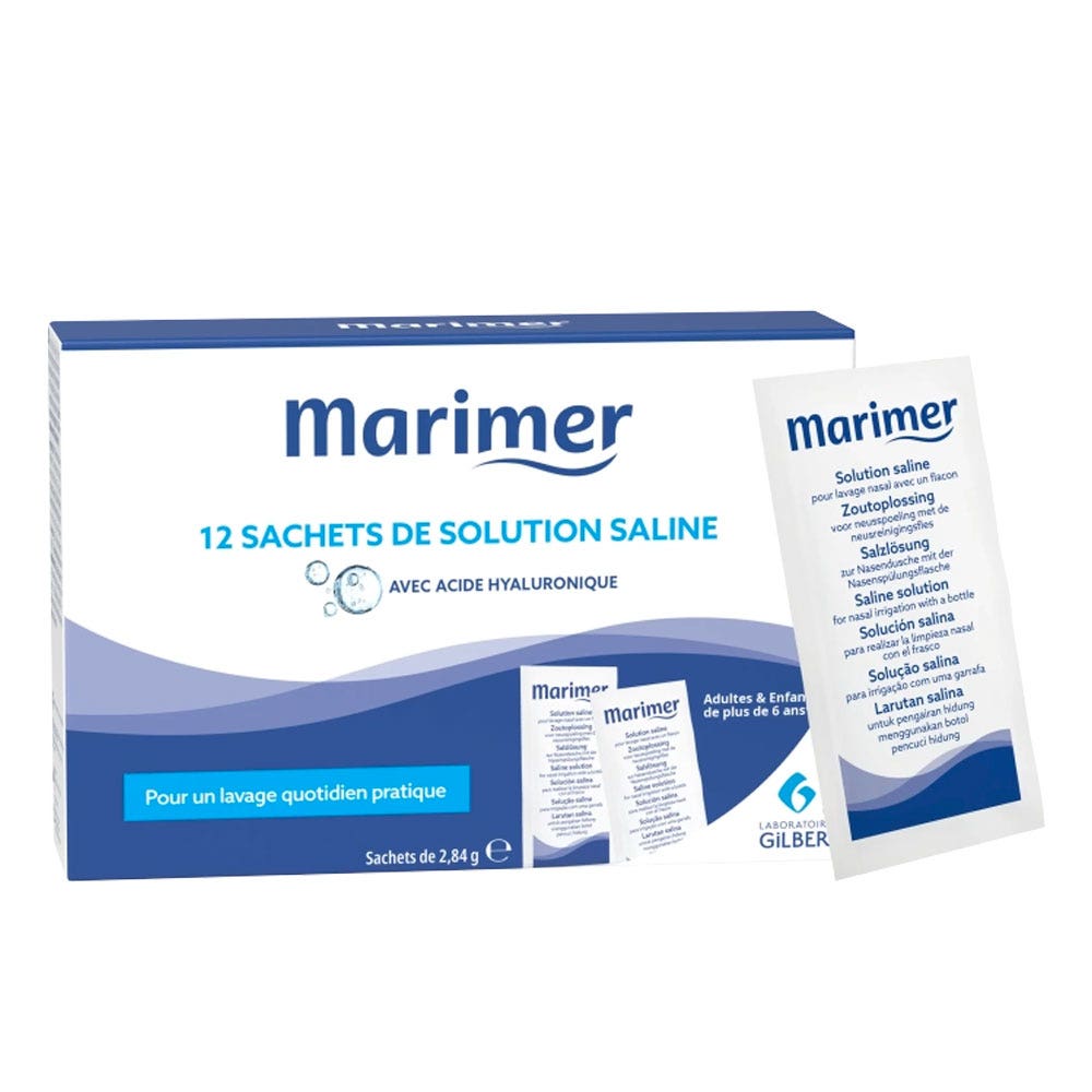 Marimer Recharges de solution saline pour kit de Lavage Nasal 12 sachets
