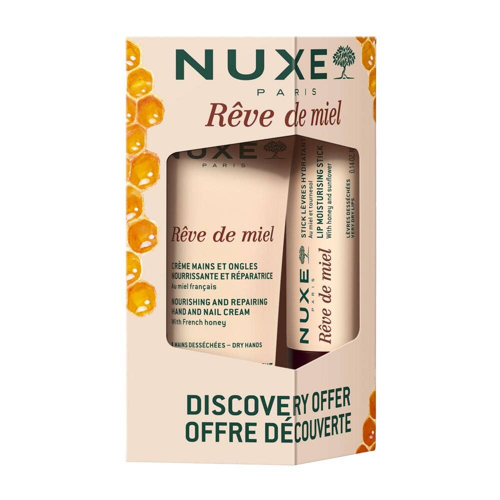 Nuxe Reve De Miel Crème Mains Et Ongles + Stick Lèvres Hydratant 30ml